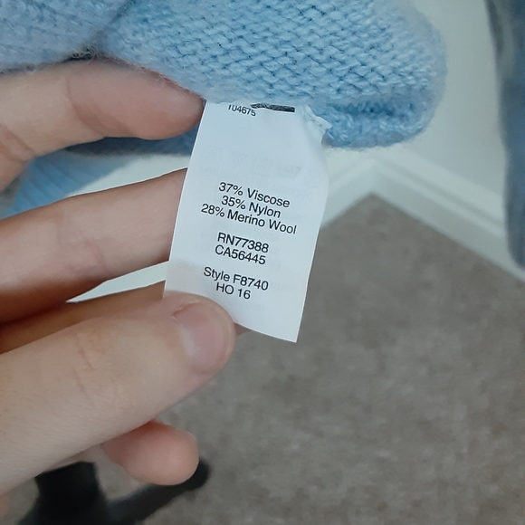 J Crew Light Blue Turtle Neck Sweater Size S with Merino Wool - Picture 5 of 5